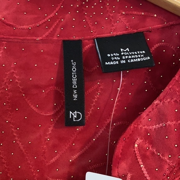 NWT New Directions knit Roll tab Sleeve Top Size Medium - Picture 4 of 10